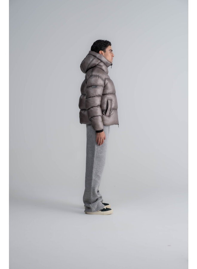 Cloudy Nylon Hooded Jacket Grey - LUMI3RE Cloudy Nylon Hooded Jacket Grey - LUMI3RE