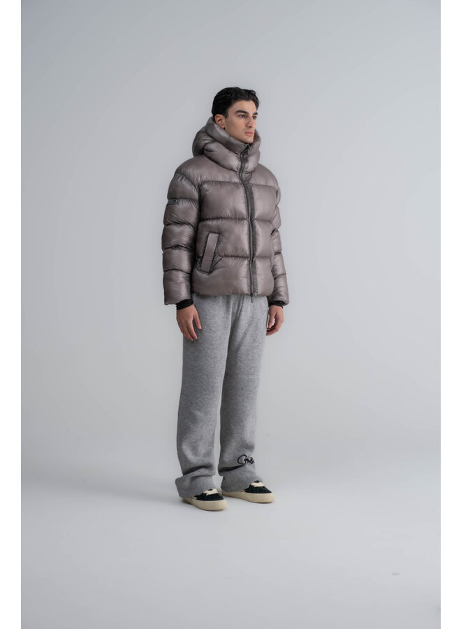Cloudy Nylon Hooded Jacket Grey