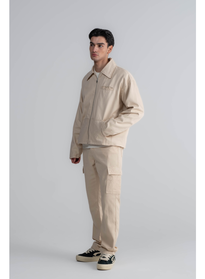 L3 Monogram Cargo Jacket Ecru