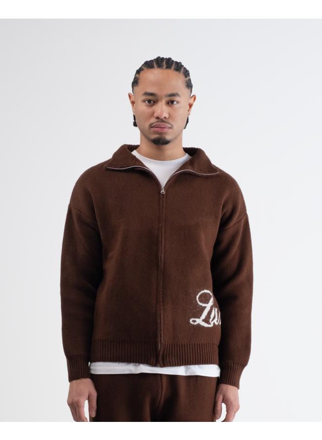 Lumi3re Cardigan Zipper Brown