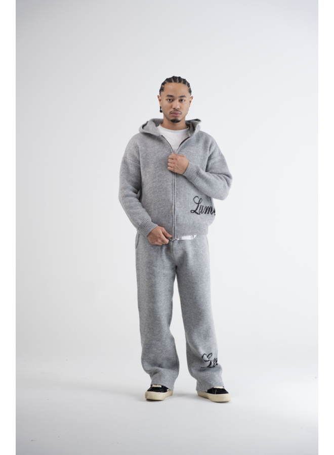 Lumi3re Knitted Hoodie Full Zip Grey