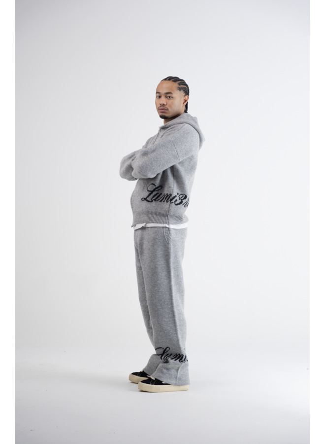 Lumi3re Knitted Hoodie Full Zip Grey