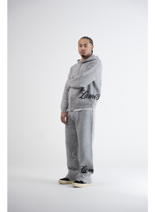 Lumi3re Knitted Hoodie Full Zip Grey