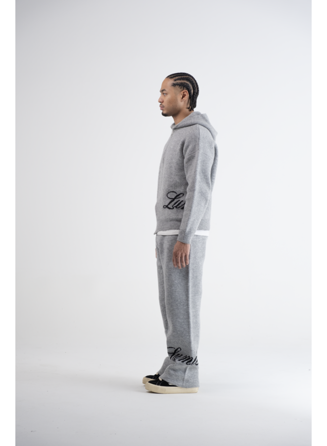 Lumi3re Knitted Hoodie Full Zip Grey