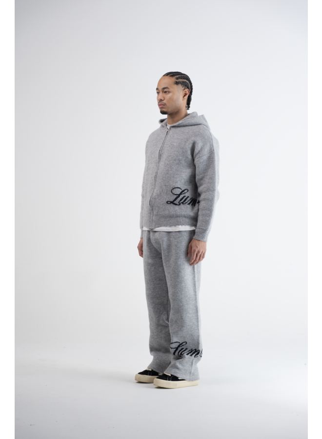 Lumi3re Knitted Hoodie Full Zip Grey