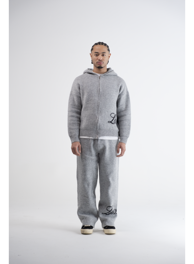 Lumi3re Knitted Hoodie Full Zip Grey