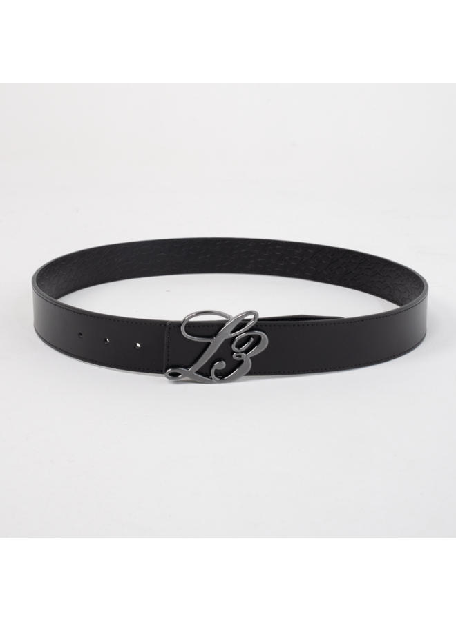 L3 Monogram Reversible Belt Black