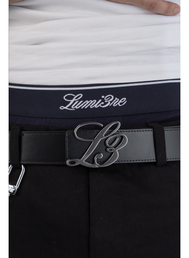 L3 Monogram Reversible Belt Black