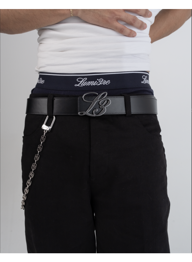 L3 Monogram Reversible Belt Black
