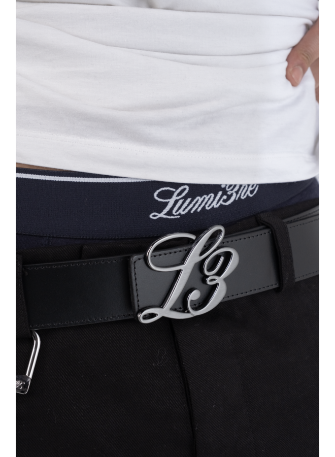 L3 Monogram Reversible Belt Black