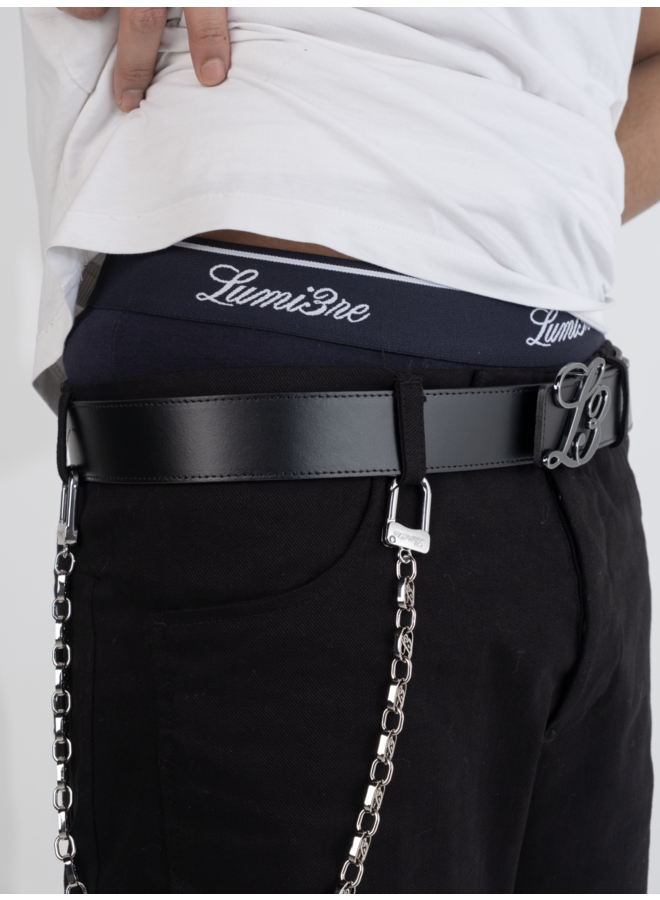 L3 Monogram Reversible Belt Black