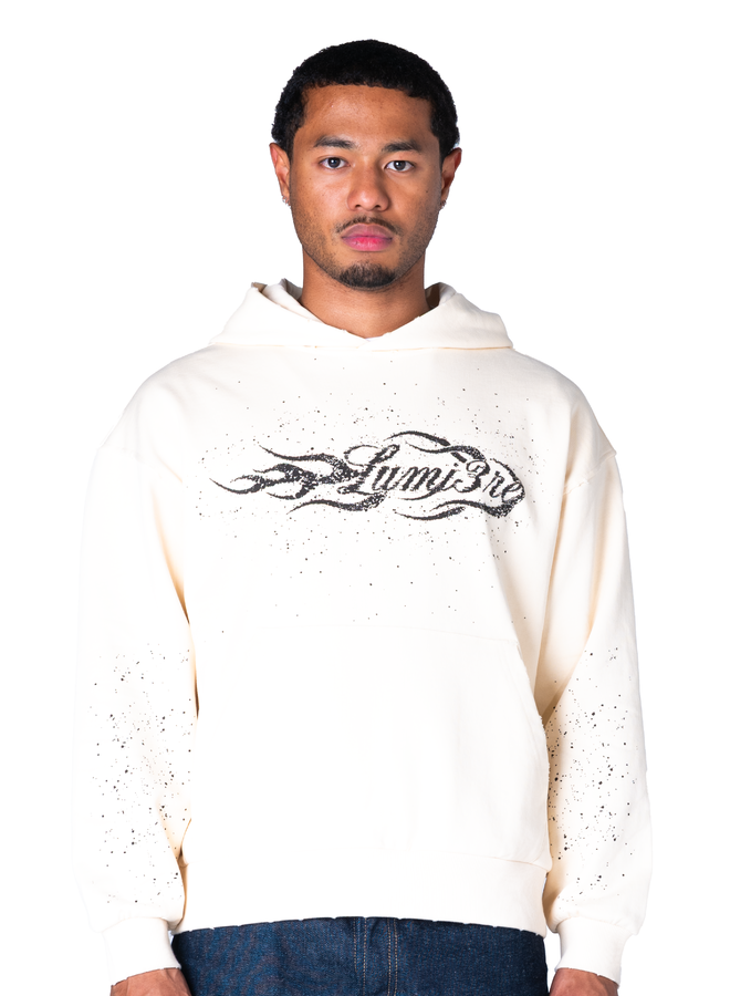Spotted Flames Hoodie White