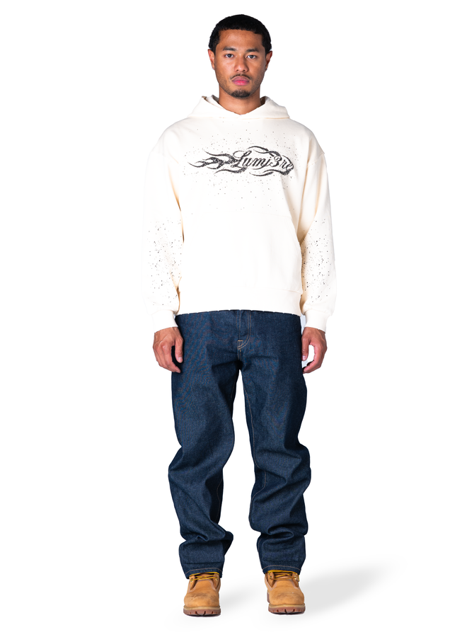 Spotted Flames Hoodie White