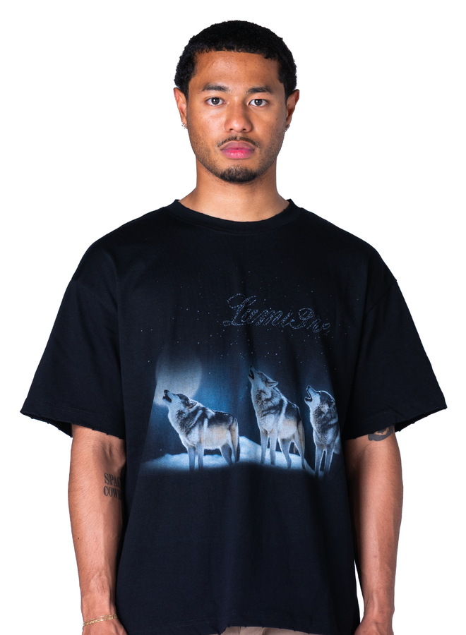 3 Wolves T-shirt Black