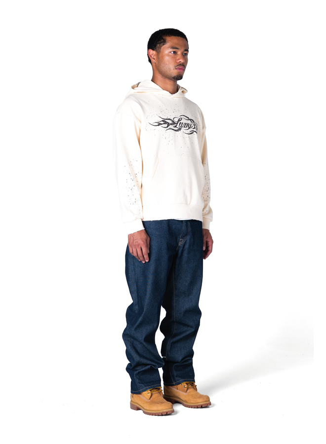 Spotted Flames Hoodie White