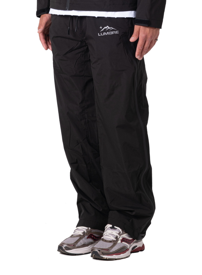 Lumi-Tex Contrast Zipper Pants Black