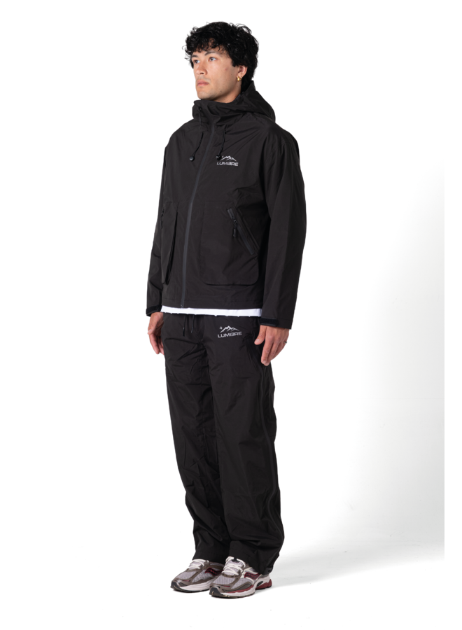 Lumi-Tex Contrast Zipper Pants Black