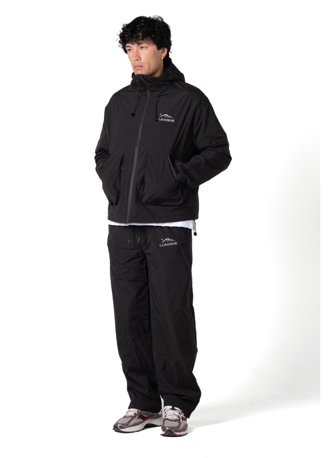 Lumi-Tex Contrast Zipper Pants Black