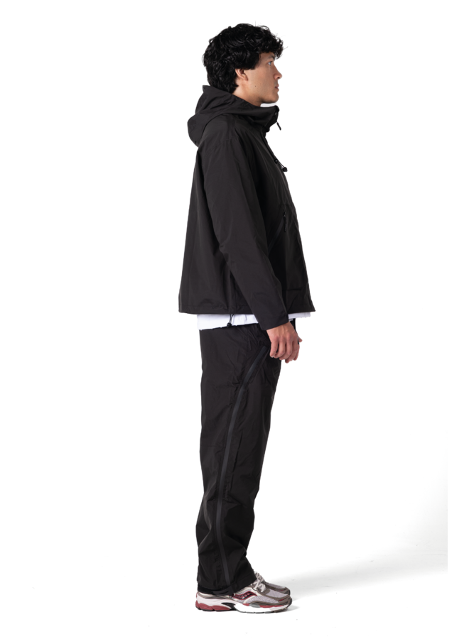 Lumi-Tex Contrast Zipper Pants Black