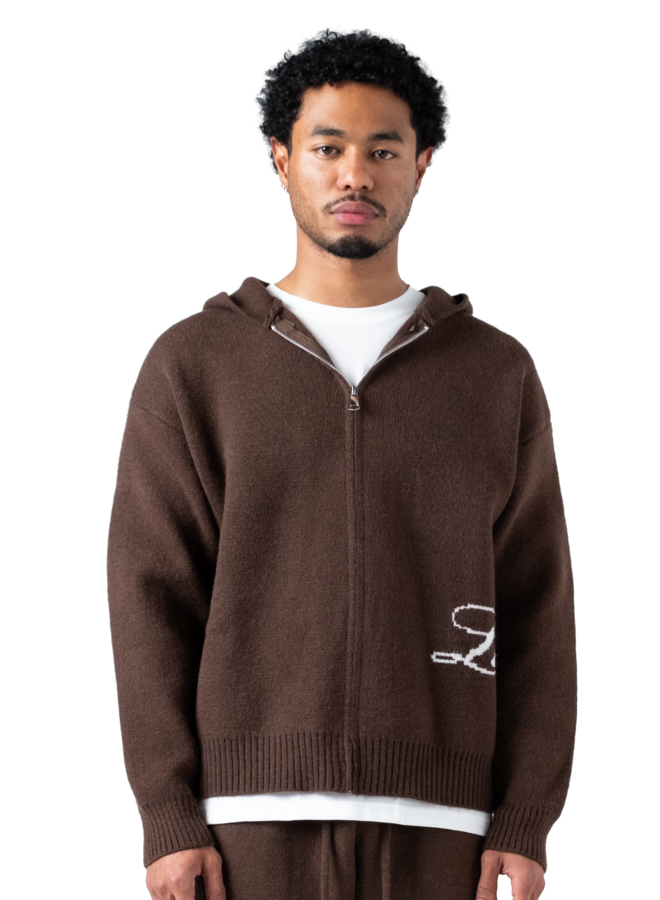 The Lumi3re Zipper Hoodie Brown