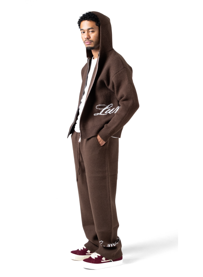 The Lumi3re Zipper Hoodie Brown