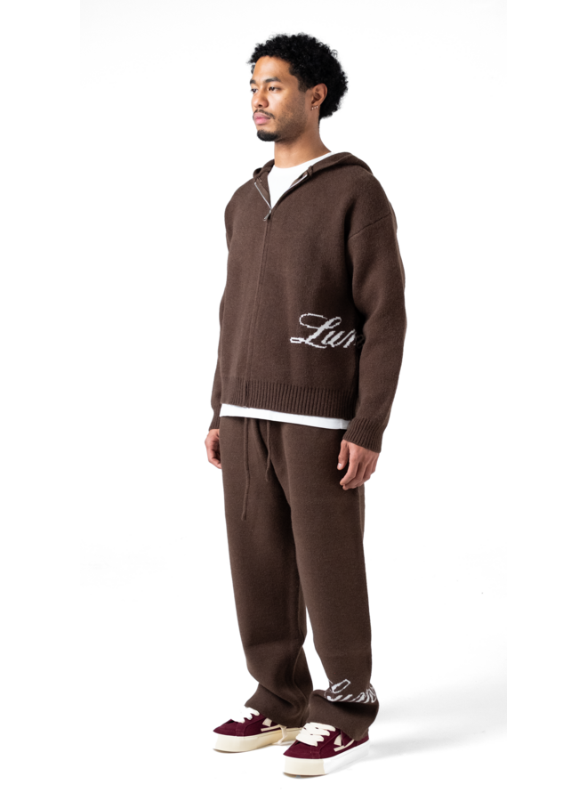 The Lumi3re Knitted Pants Brown