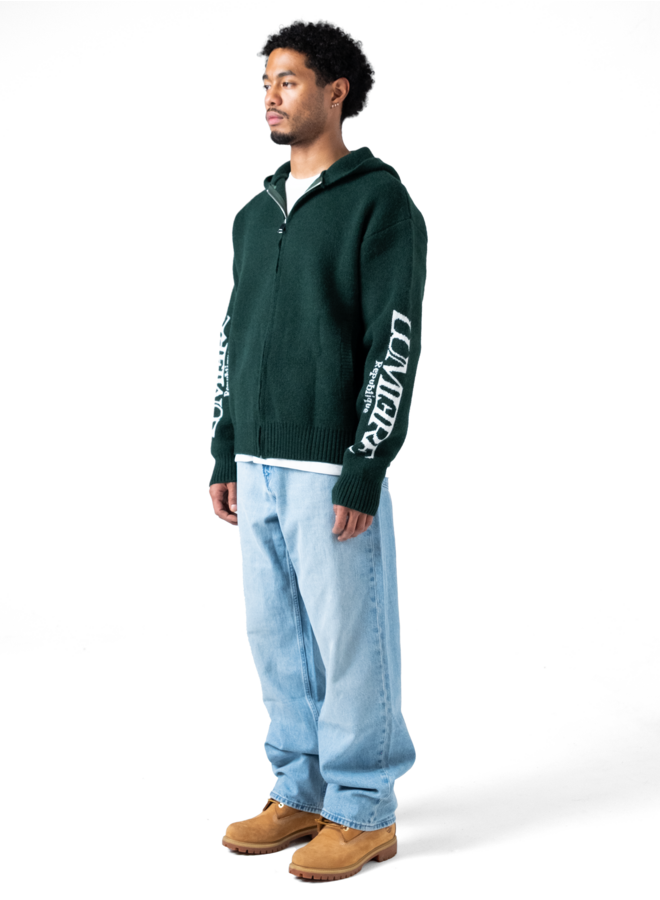 The Republique Knitted Zipper Hoodie Green