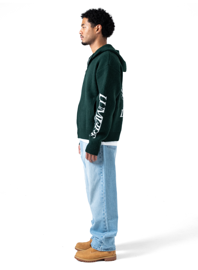 The Republique Knitted Zipper Hoodie Green