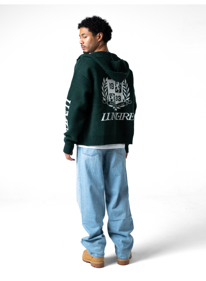 The Republique Knitted Zipper Hoodie Green