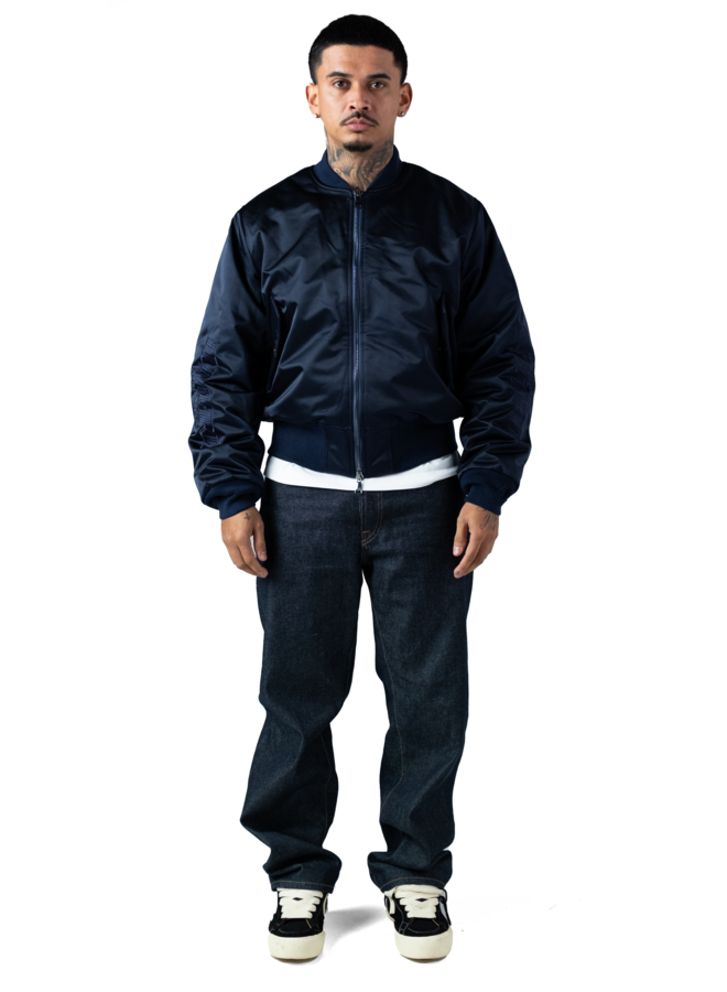 Republique Nylon Bomber Jacket Blue