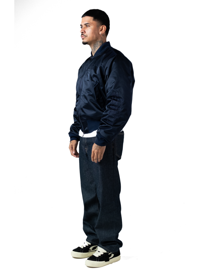 Republique Nylon Bomber Jacket Blue