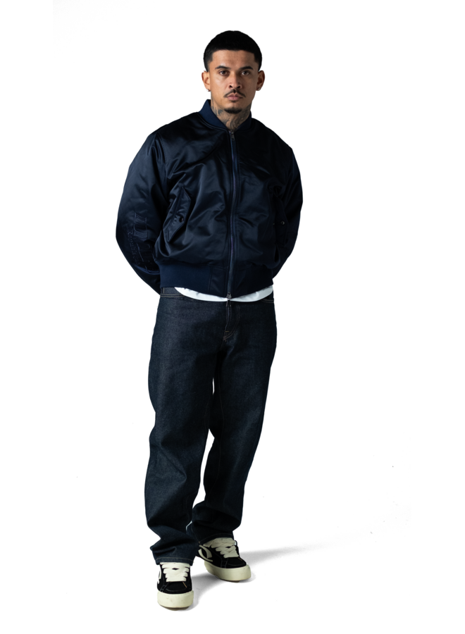 Republique Nylon Bomber Jacket Blue