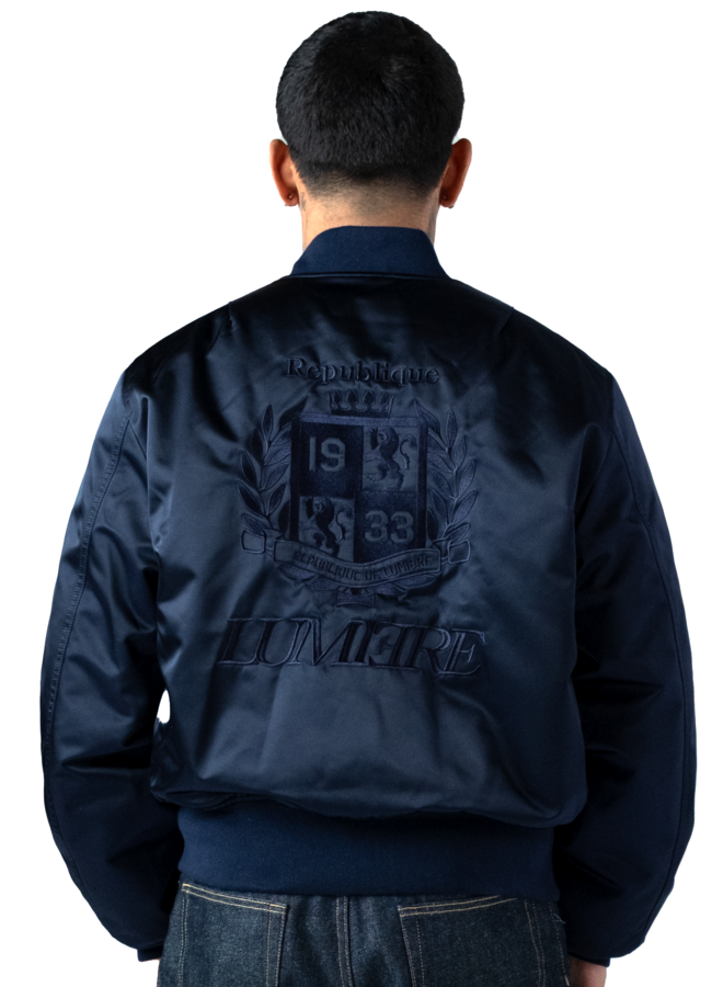 Republique Nylon Bomber Jacket Blue