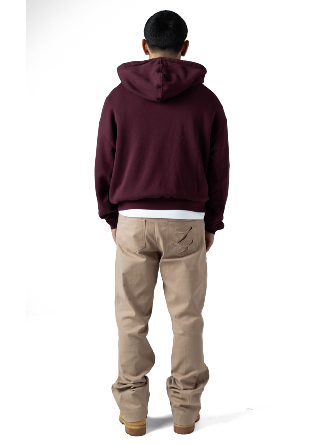 Crest Zipper Hoodie Burgundy