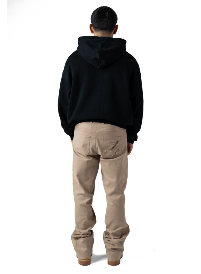 Crest Zipper Hoodie Black