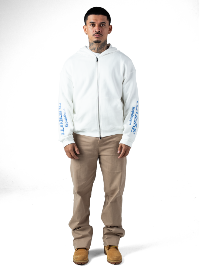 Republique Zipper Hoodie White