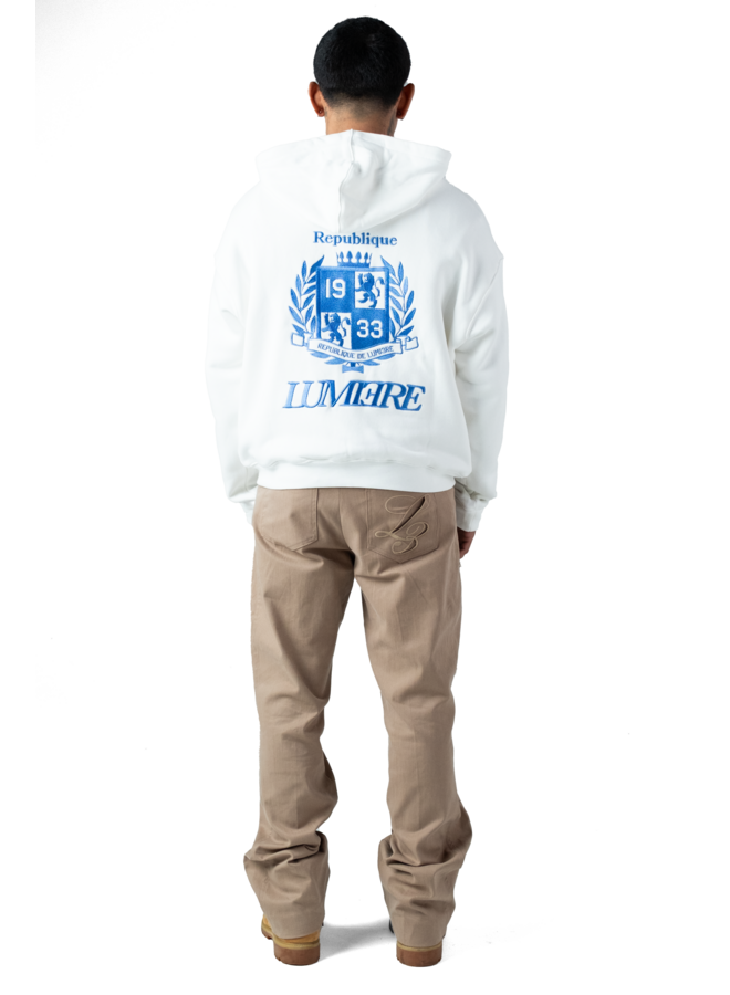 Republique Zipper Hoodie White