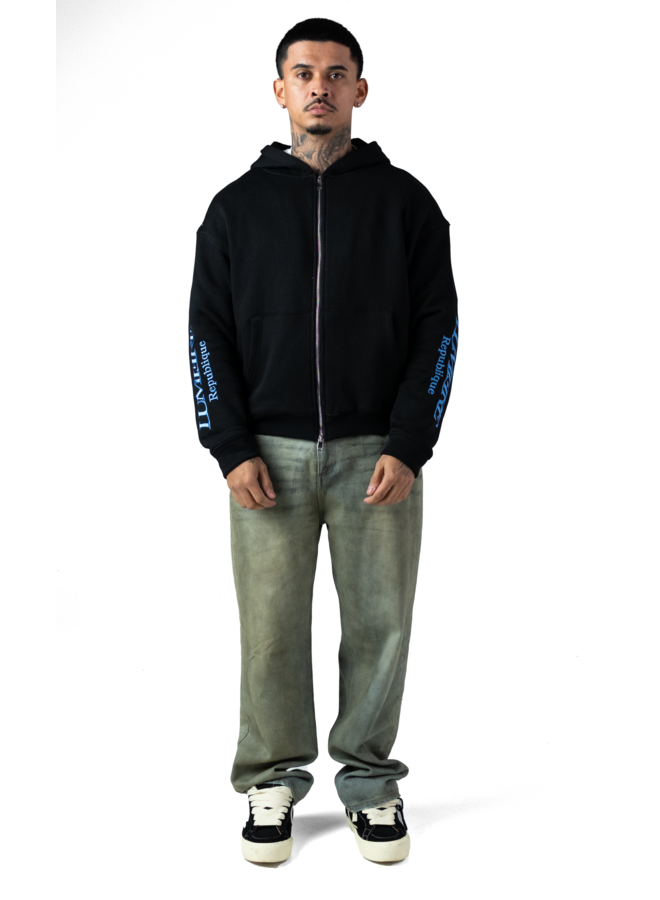 Republique Zipper Hoodie Black