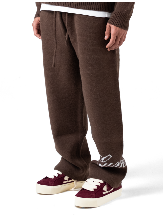 The Lumi3re Knitted Pants Brown
