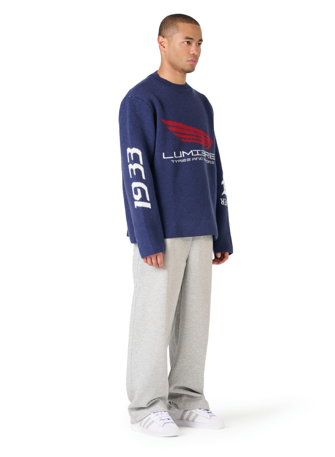 The Knitted Motors Jersey Blue