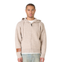 Leather Patch Knitted Hooded Sweater Beige