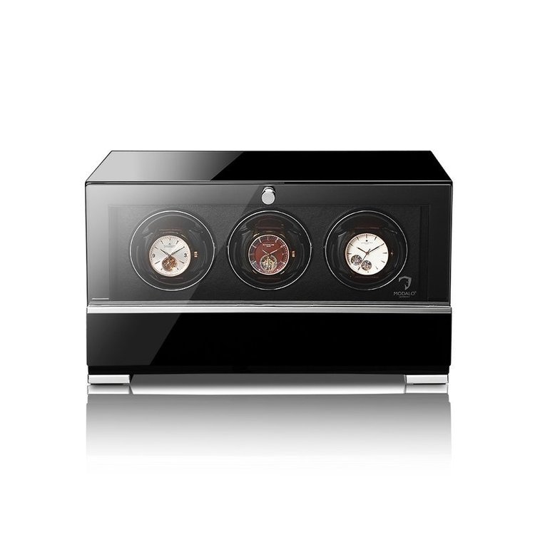 Modalo CLASICO PREMIUM Uhrenbeweger 3 Uhren schwarz