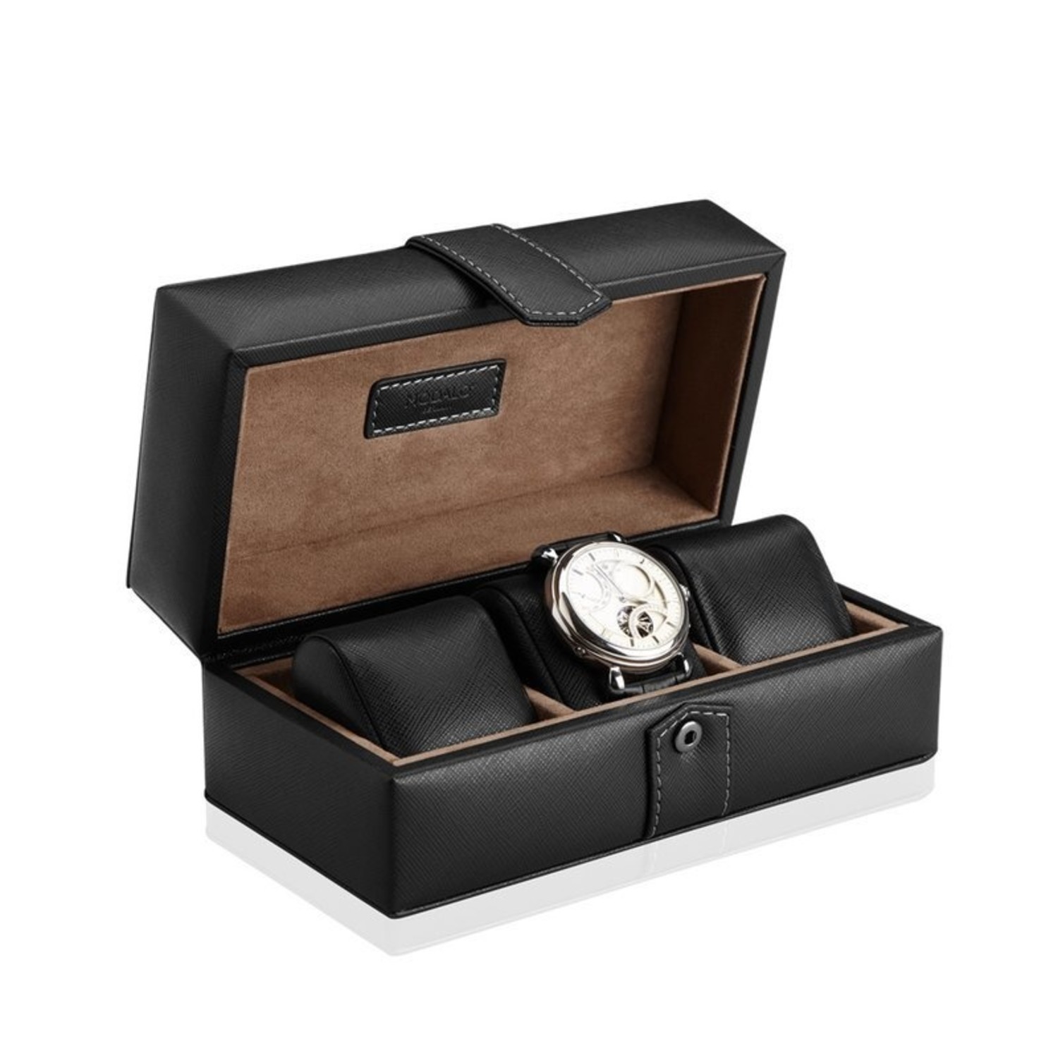 Leder Real Uhrenbox Tawbury Uhrenbox Leder Schwarz Uhren Und