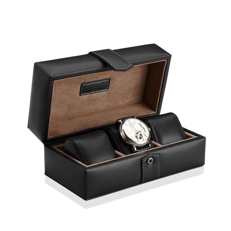 Modalo  Uhrenbox Gallante für 3 Uhren Schwarz