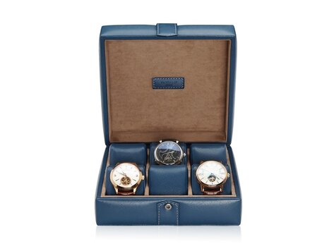 Modalo Uhrenbox Gallante für 6 Uhren Blau