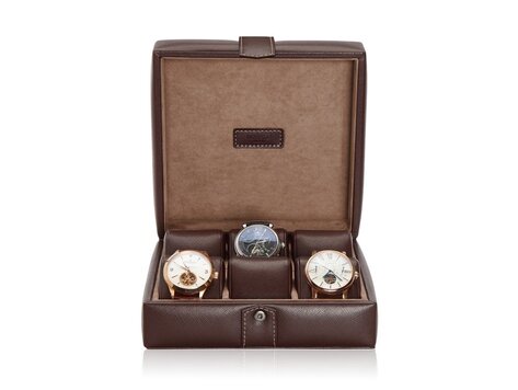 Modalo Uhrenbox Gallante für 6 Uhren Braun