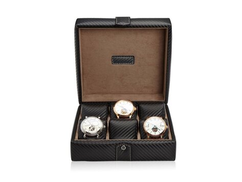 Modalo Uhrenbox Gallante für 6 Uhren Carbon