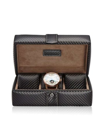 Modalo Uhrenbeweger Uhrenbox Gallante für 3 Uhren Carbon