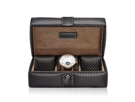 Modalo Uhrenbox Gallante für 3 Uhren Carbon