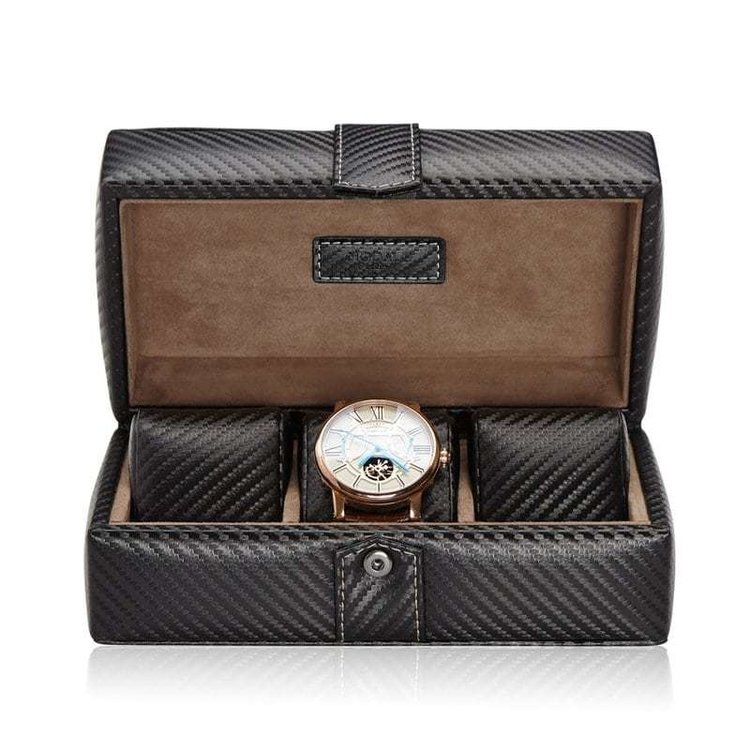 Modalo  Uhrenbox Gallante für 3 Uhren Carbon